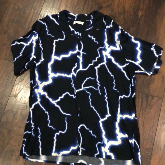 Lighting print button down mens shirt size xl pacsun - Picture 1 of 6